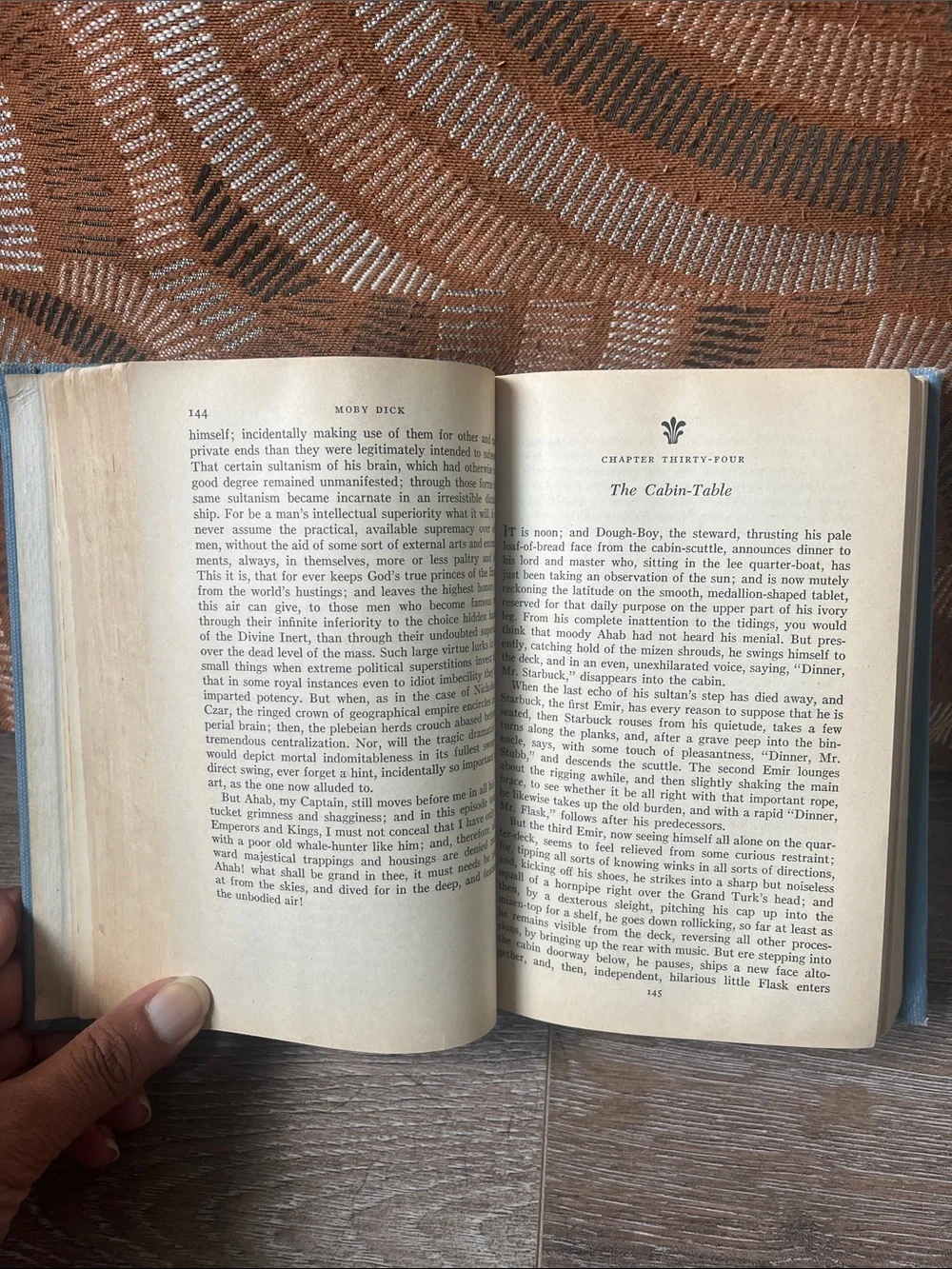 Moby Dick by Melville - Light Blue Cloth Hardcover 1950